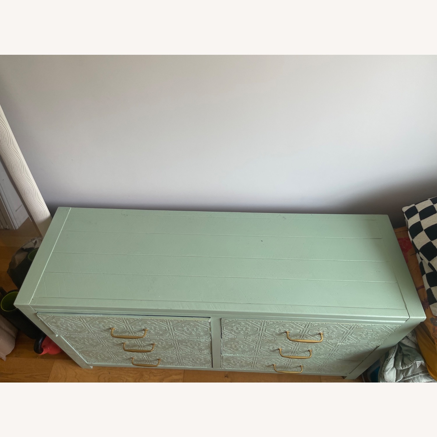 Vintage/Antique Green Wood Dresser - image-2