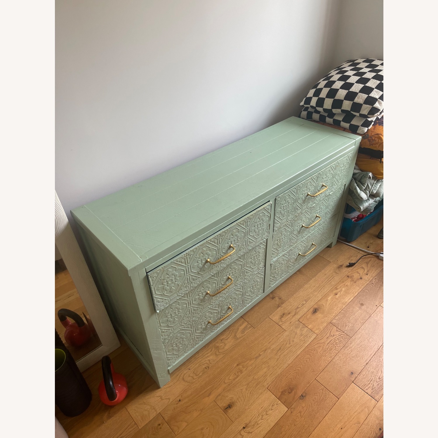 Vintage/Antique Green Wood Dresser - image-3