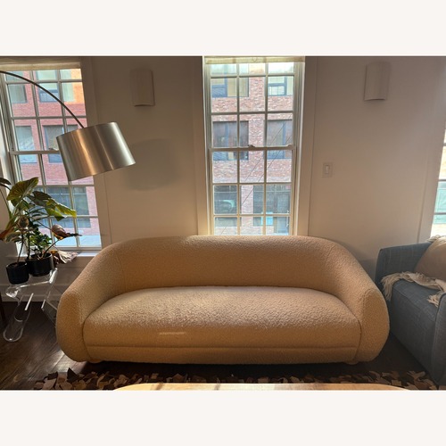 Used CB2 Laszlo 80" Sofa, Camel Brown Boucle for sale on AptDeco