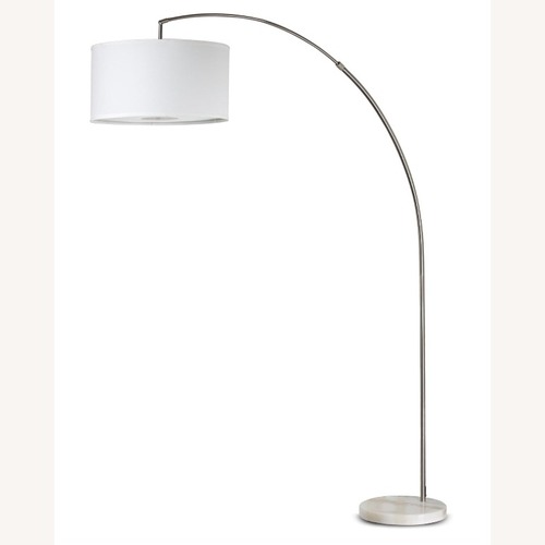 Used Arc Floor Lamp - Marble/Silver/White for sale on AptDeco