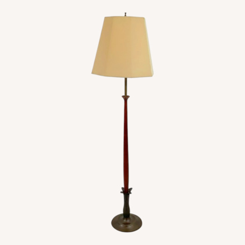 Used Mid-Century Walnut & Metal Sculptural Floor Lamp for sale on AptDeco