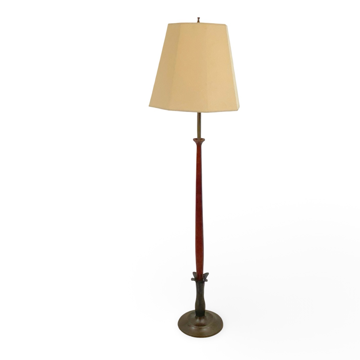 Mid-Century Walnut & Metal Sculptural Floor Lamp - image-13
