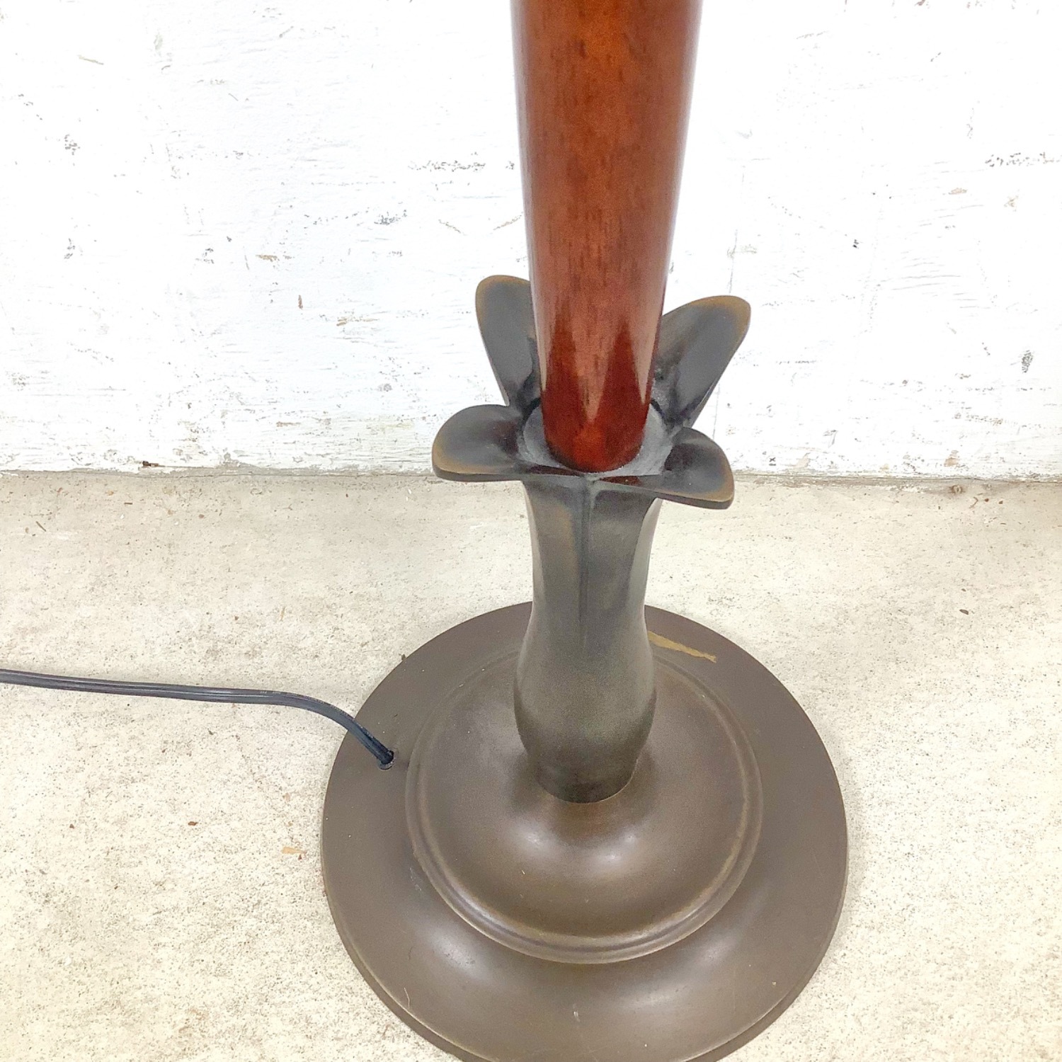 Mid-Century Walnut & Metal Sculptural Floor Lamp - image-10