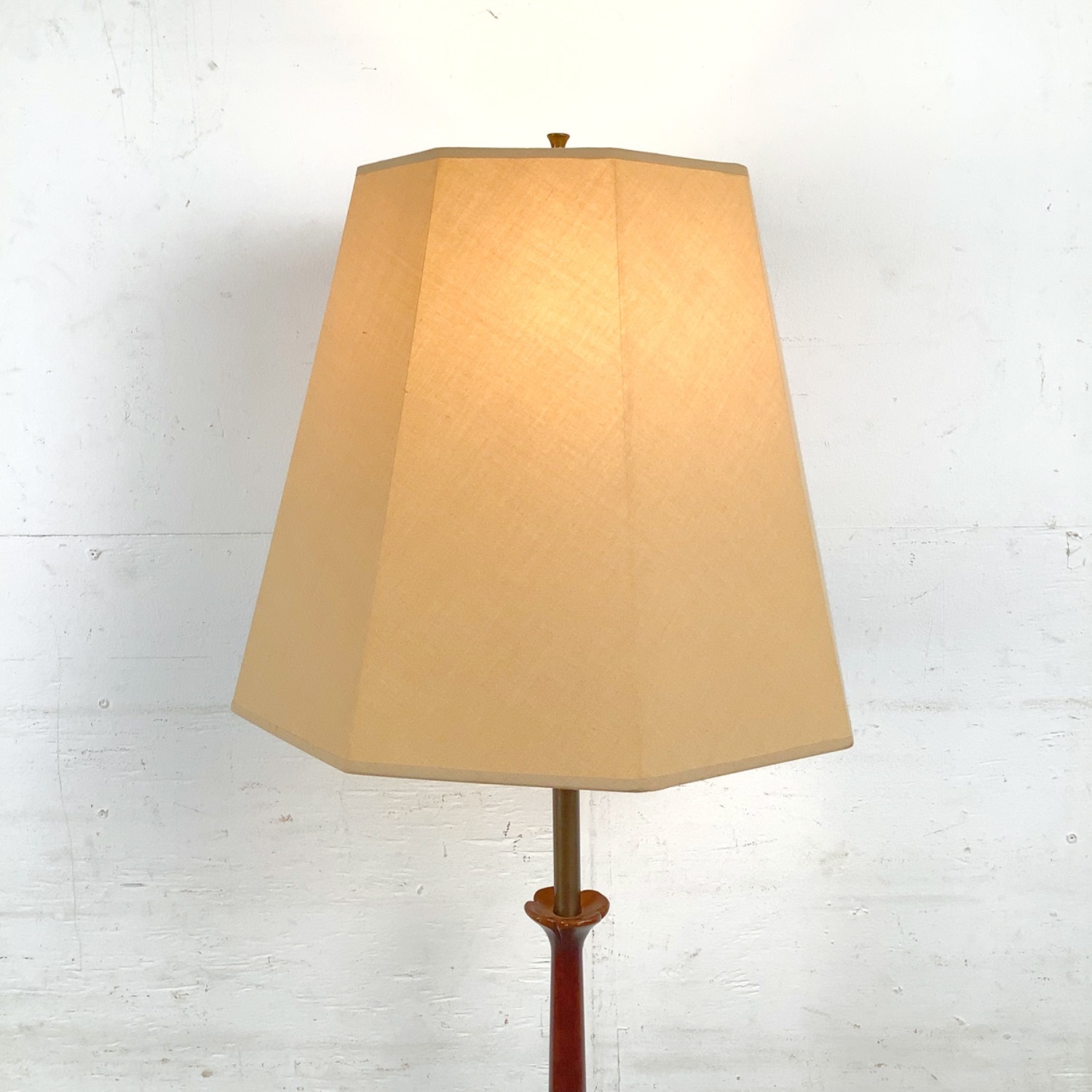 Mid-Century Walnut & Metal Sculptural Floor Lamp - image-4