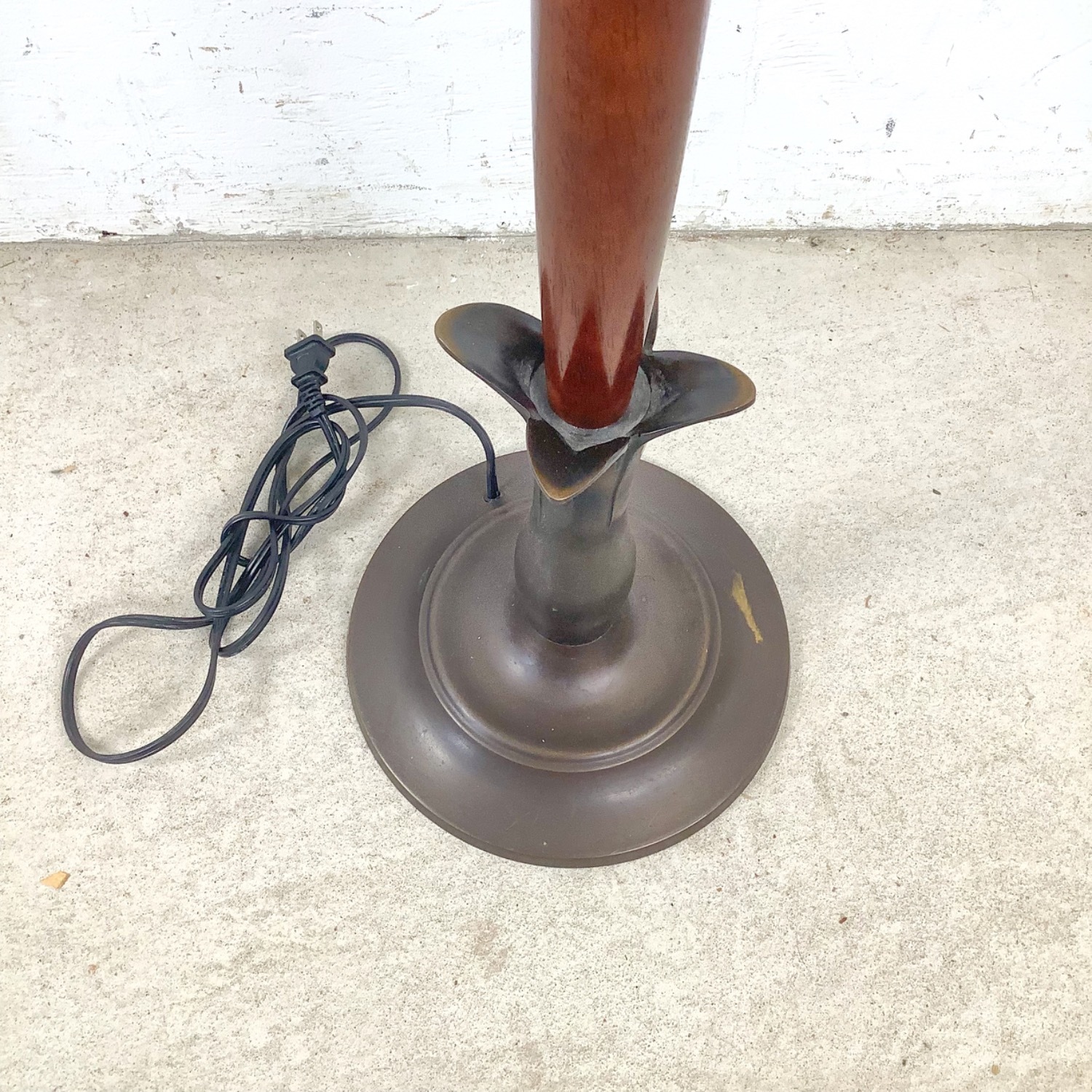 Mid-Century Walnut & Metal Sculptural Floor Lamp - image-2