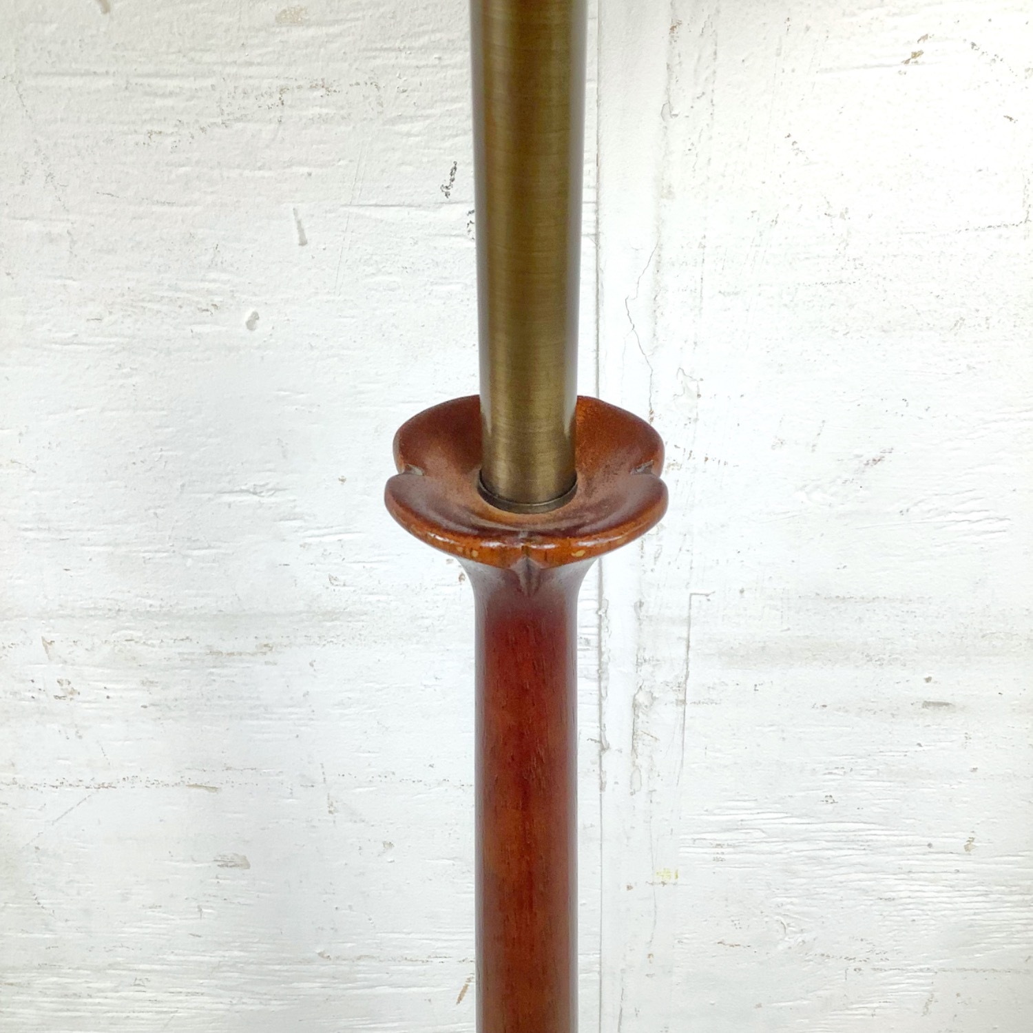 Mid-Century Walnut & Metal Sculptural Floor Lamp - image-7