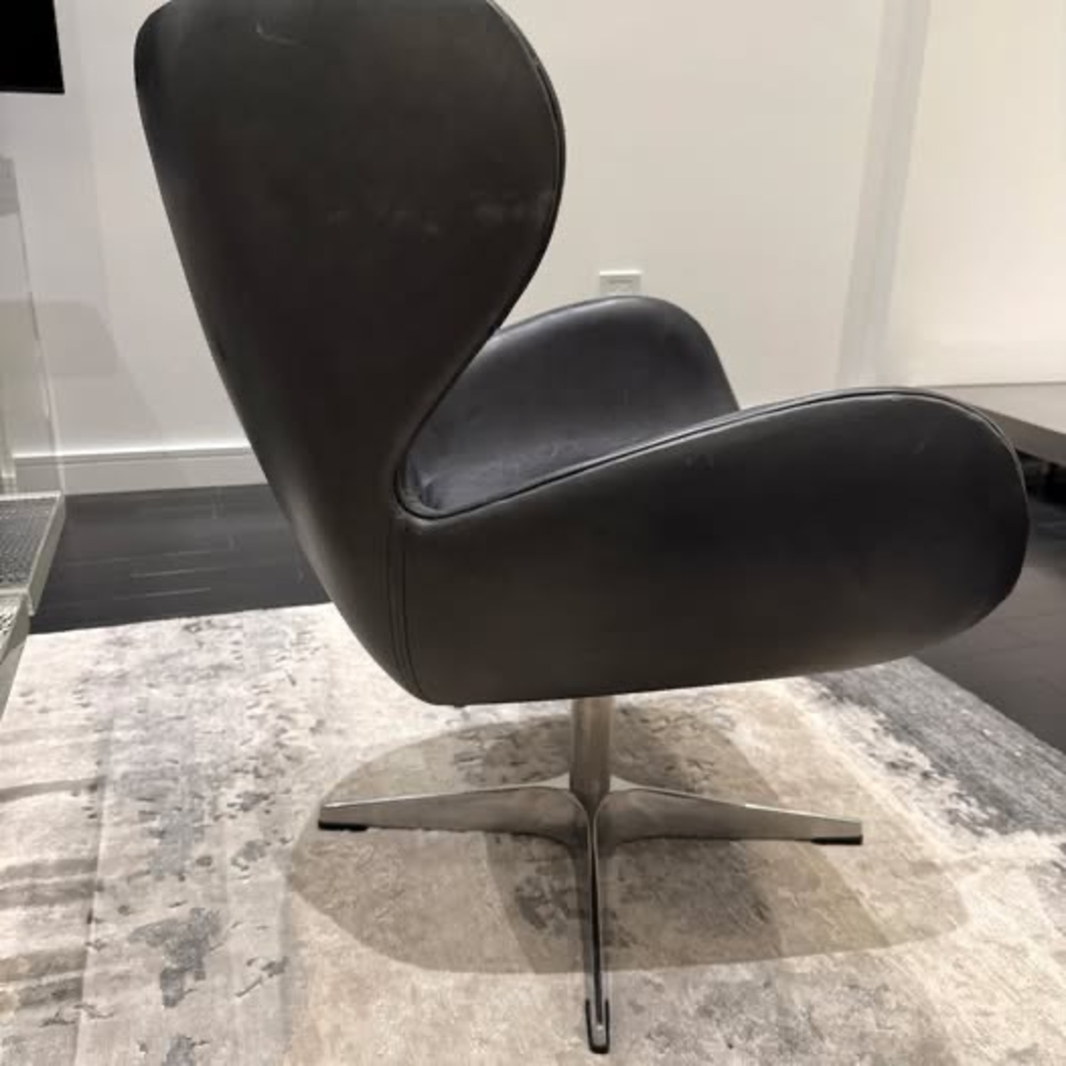 Timothy Oulton Dark Gray Leather Armchair - image-2