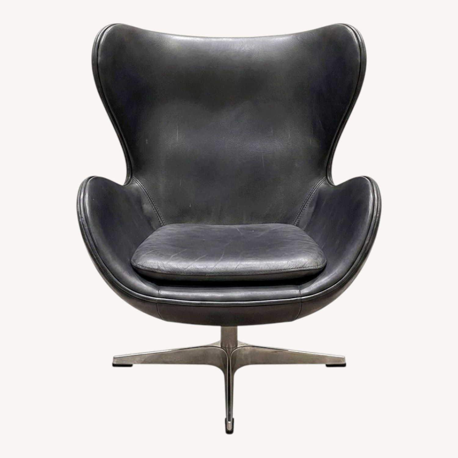 Timothy Oulton Dark Gray Leather Armchair - image-0