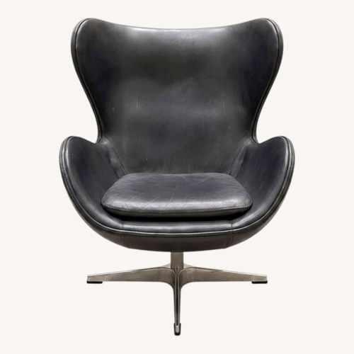 Used Timothy Oulton Dark Gray Leather Armchair for sale on AptDeco