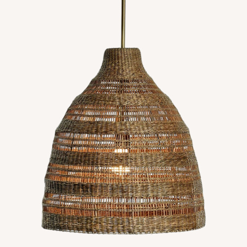 Used Crate & Barrel Nossa Natural Wicker Ceiling Lamp for sale on AptDeco