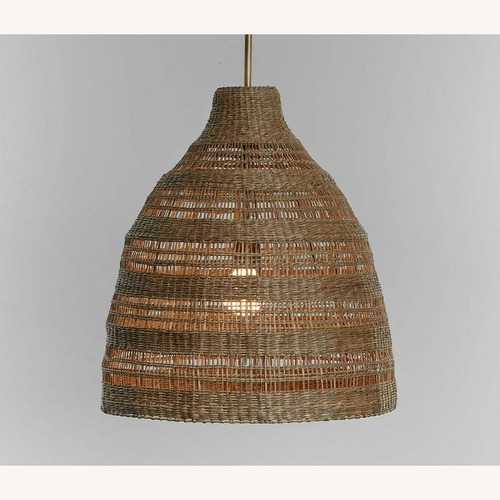 Used Crate & Barrel Nossa Natural Wicker Ceiling Lamp for sale on AptDeco