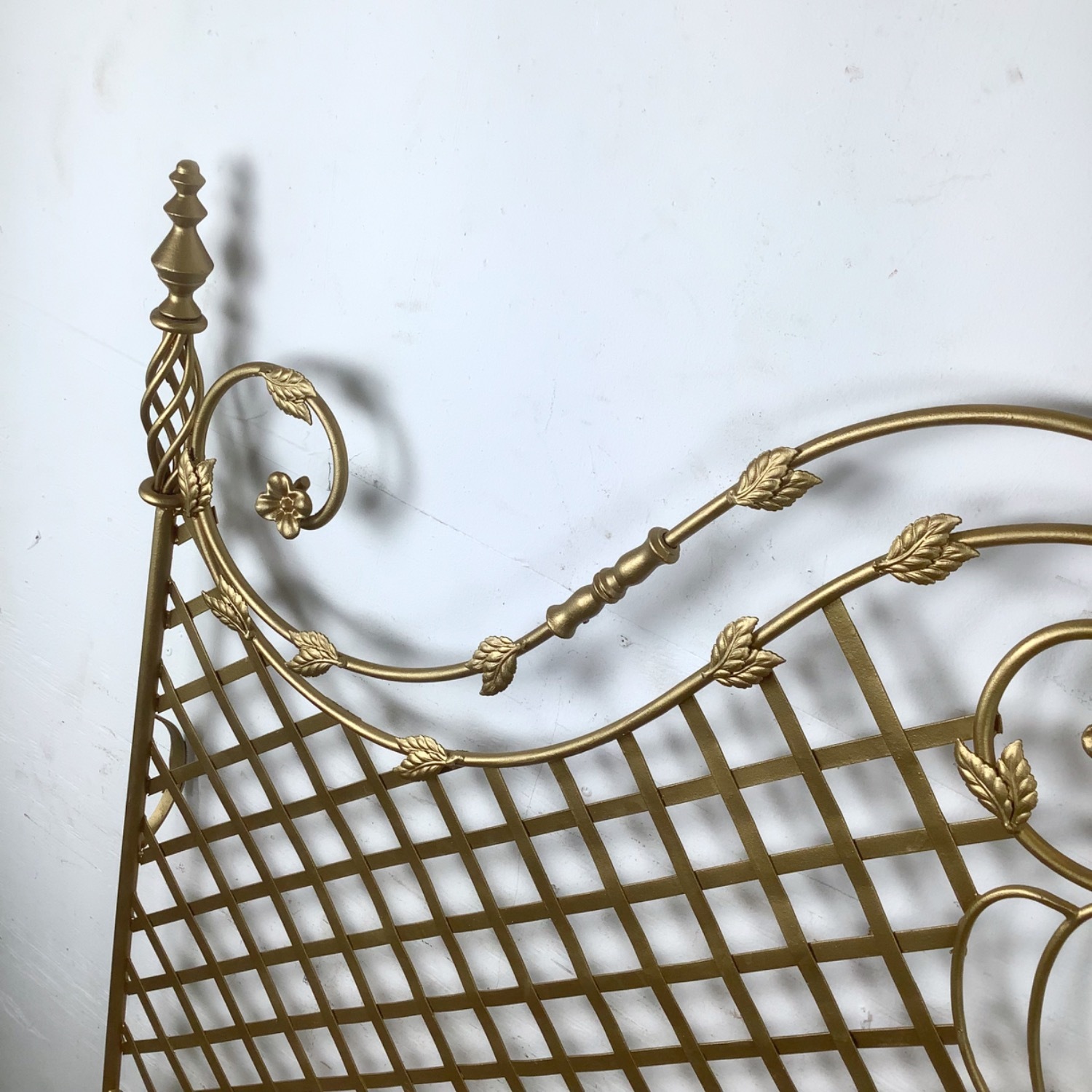 Vintage Gold Hollywood Regency Metal Headboard - image-6