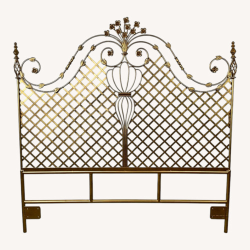Used Vintage Gold Hollywood Regency Metal Headboard for sale on AptDeco