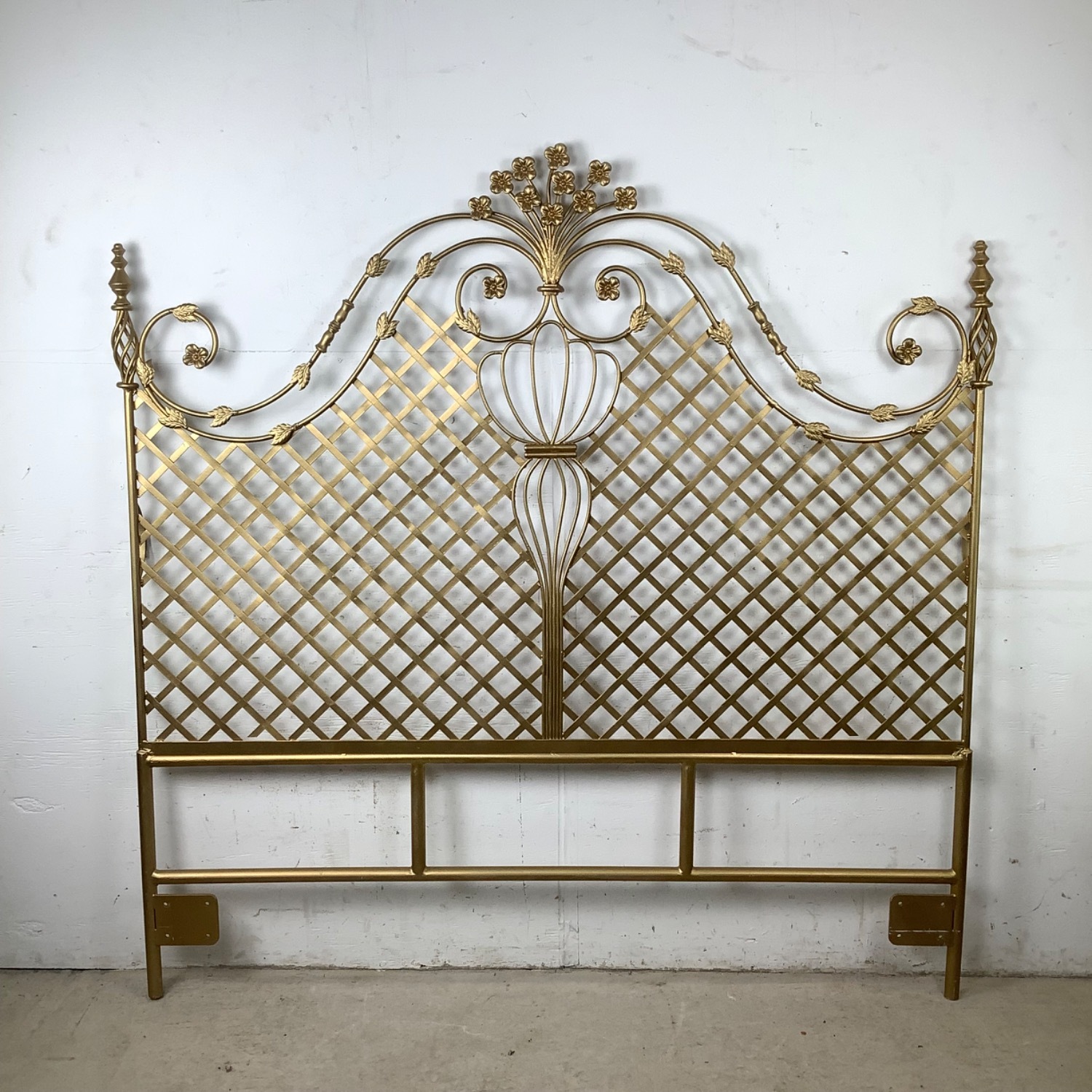 Vintage Gold Hollywood Regency Metal Headboard - image-4