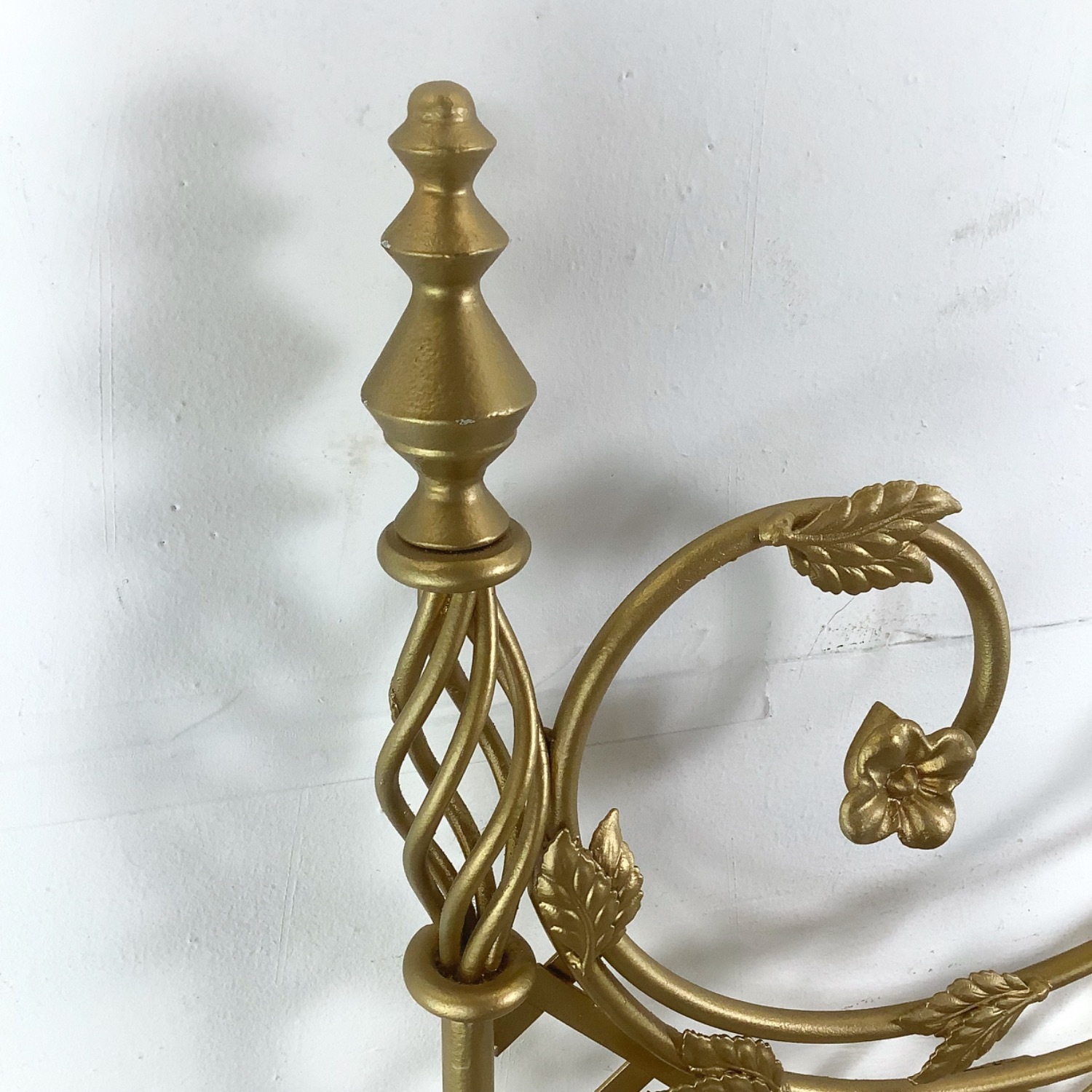 Vintage Gold Hollywood Regency Metal Headboard - image-12