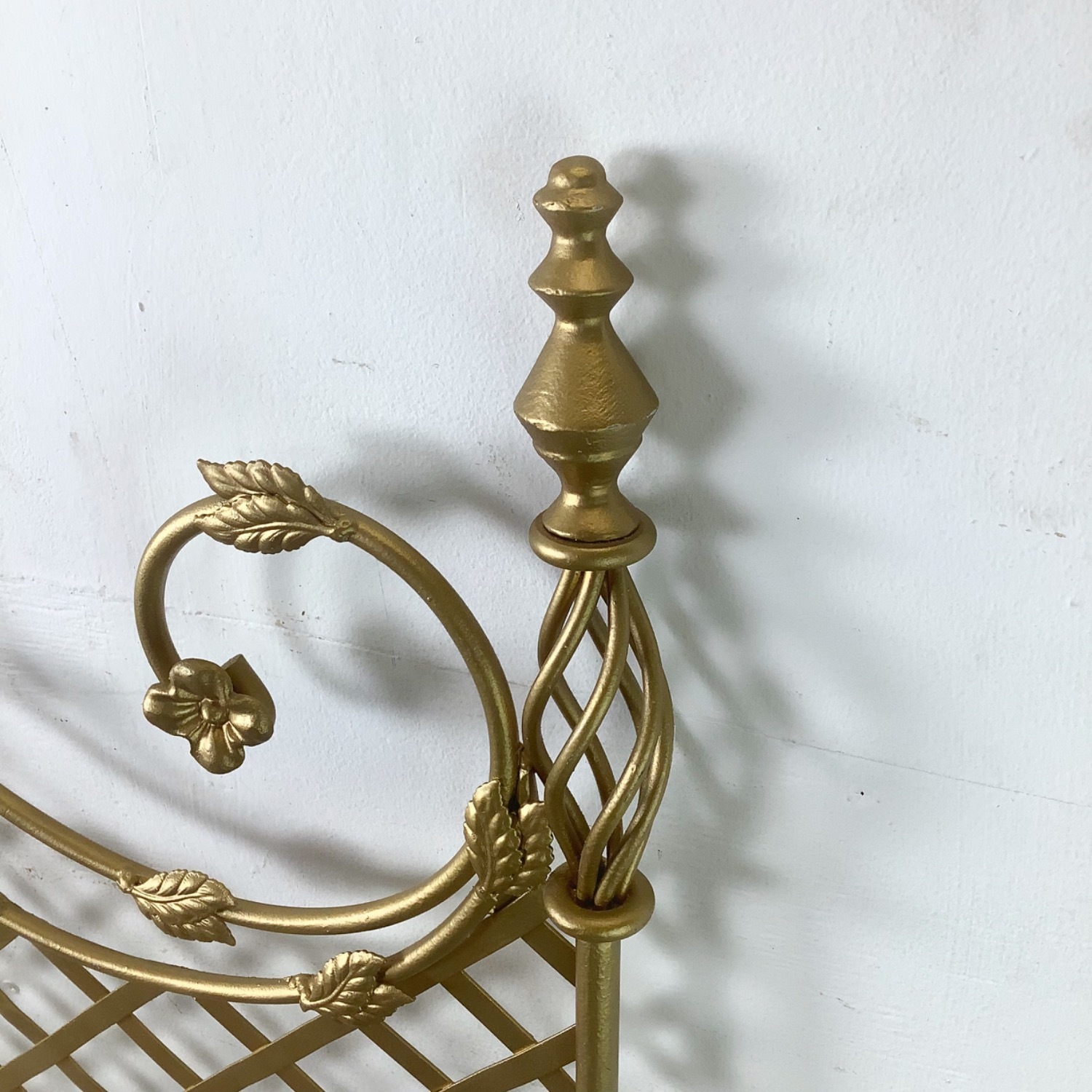 Vintage Gold Hollywood Regency Metal Headboard - image-8