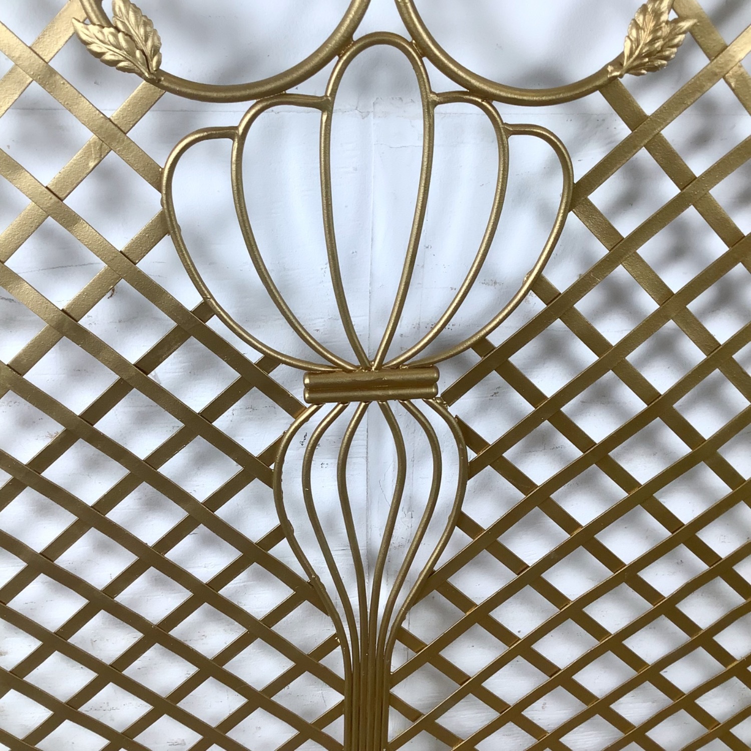 Vintage Gold Hollywood Regency Metal Headboard - image-2