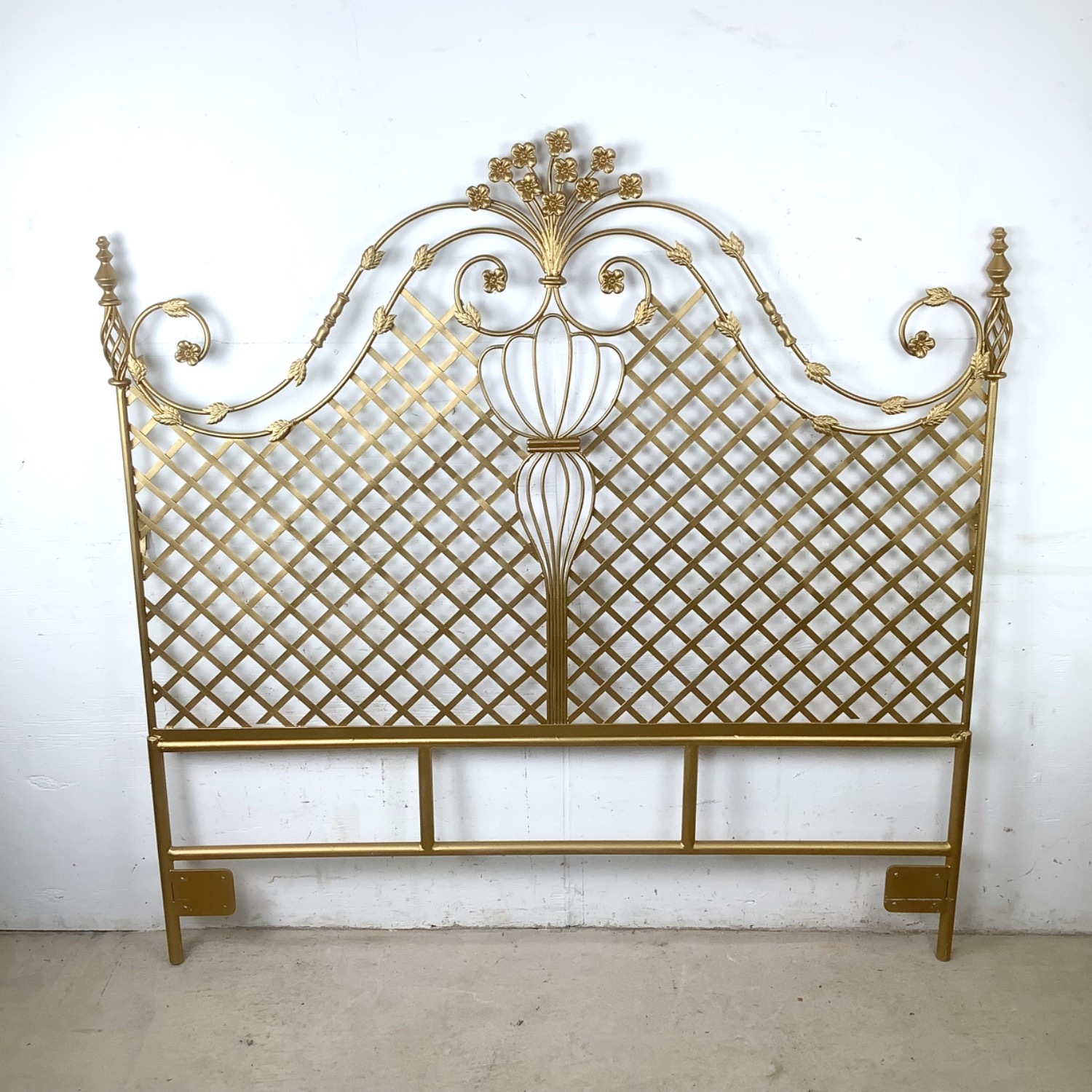 Vintage Gold Hollywood Regency Metal Headboard - image-3