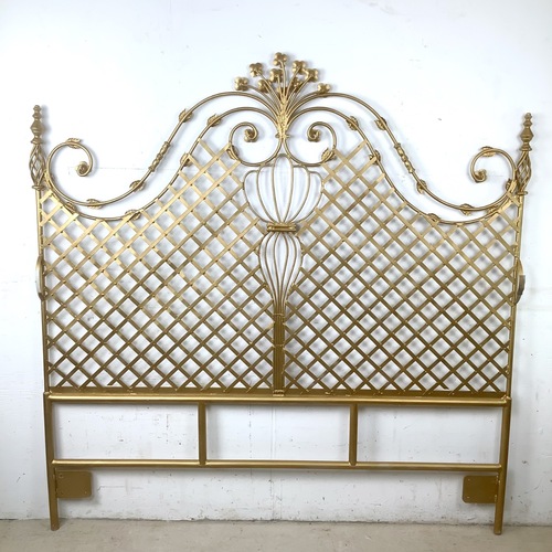 Used Vintage Gold Hollywood Regency Metal Headboard for sale on AptDeco