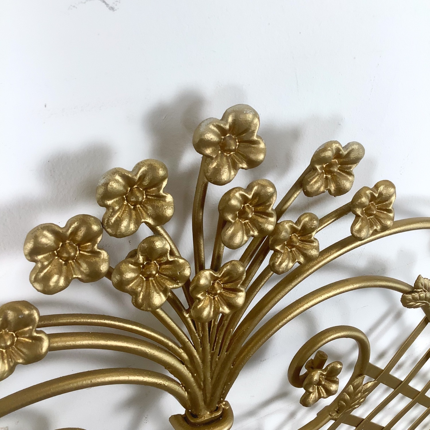 Vintage Gold Hollywood Regency Metal Headboard - image-7