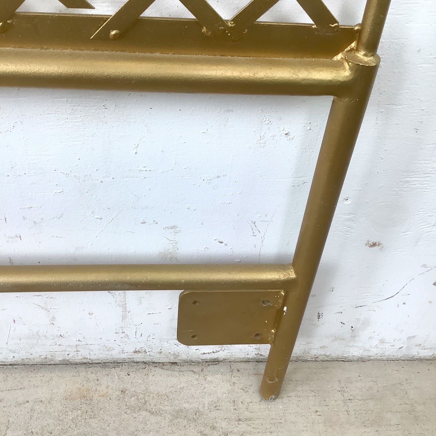Vintage Gold Hollywood Regency Metal Headboard - image-19
