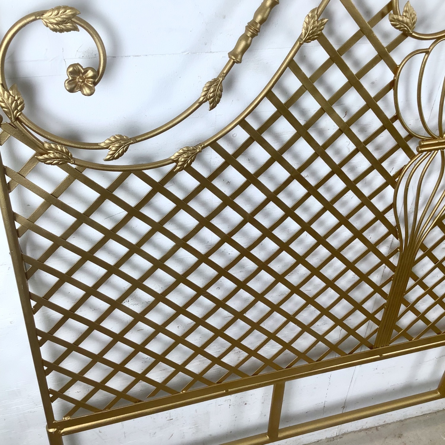 Vintage Gold Hollywood Regency Metal Headboard - image-13