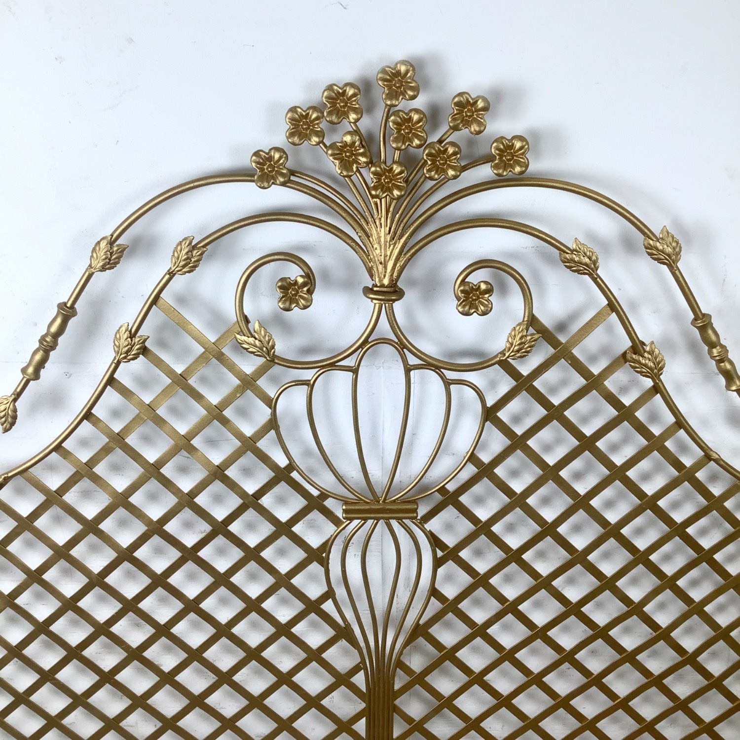 Vintage Gold Hollywood Regency Metal Headboard - image-5