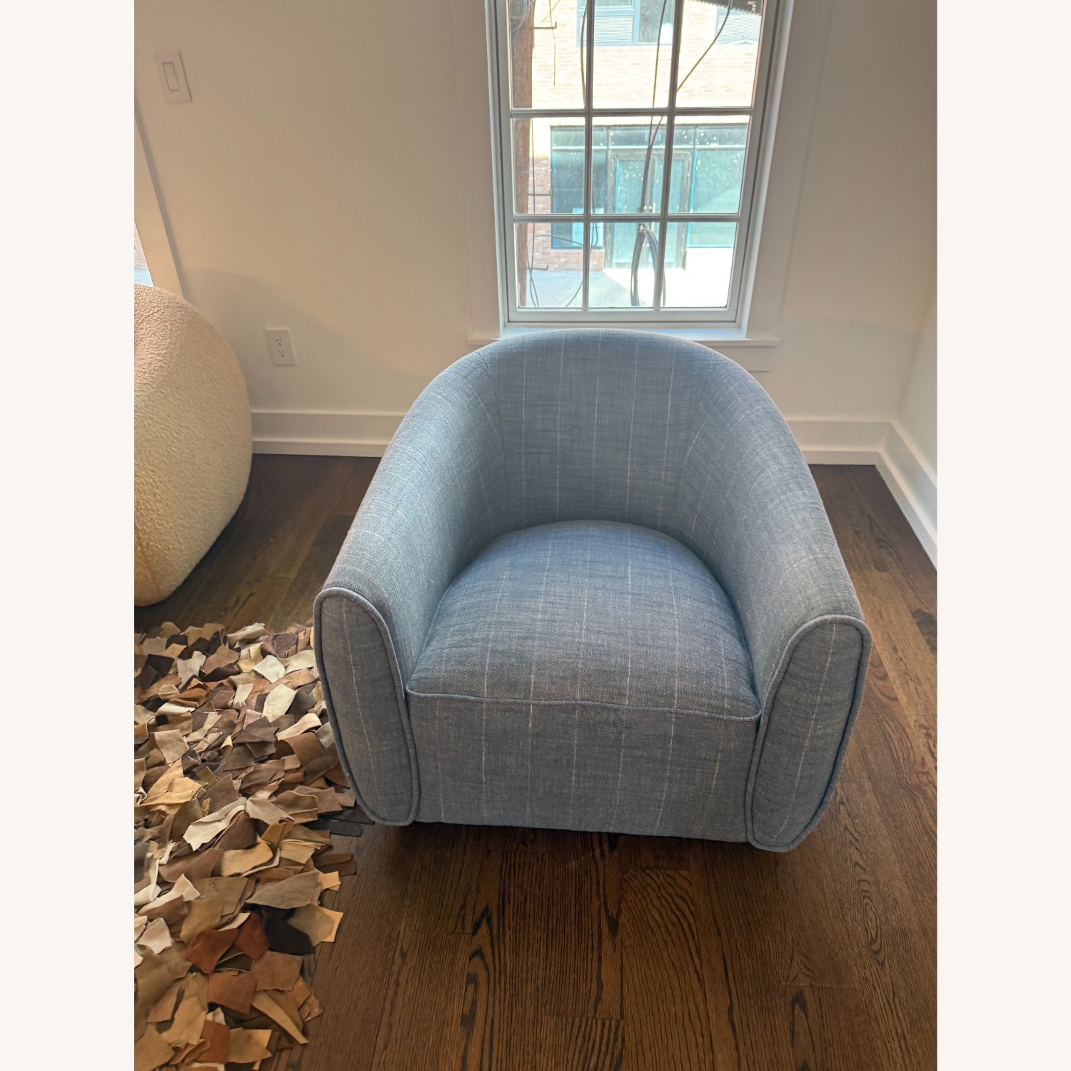 Interior Define Lawson Denim Fabric Accent Chairs - image-3