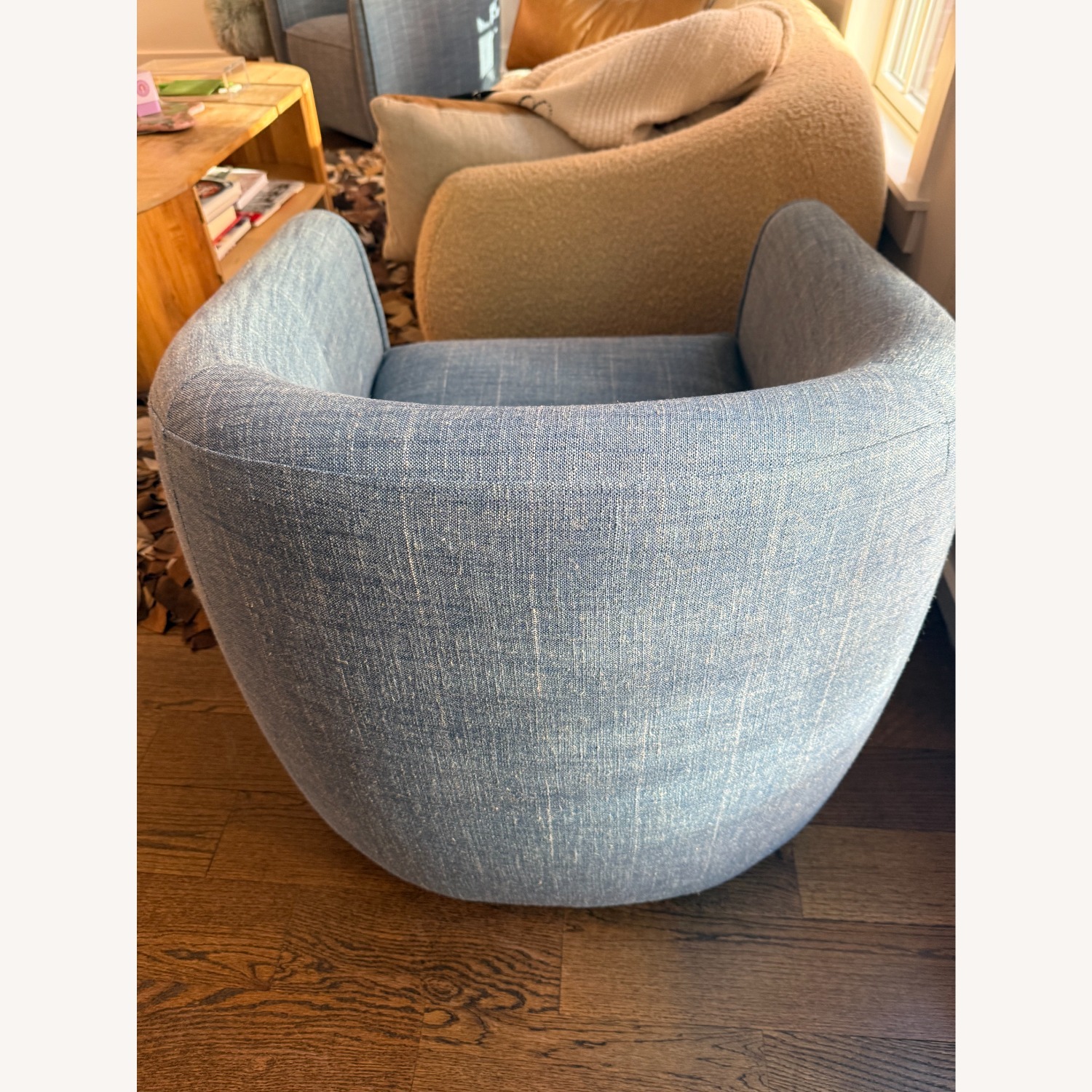 Interior Define Lawson Denim Fabric Accent Chairs - image-4