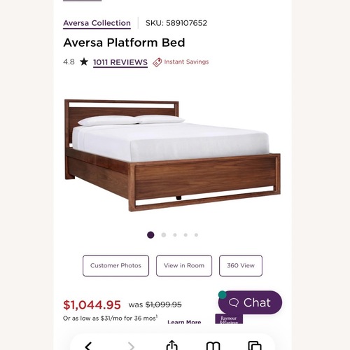 Used Anversa King Size Bed for sale on AptDeco