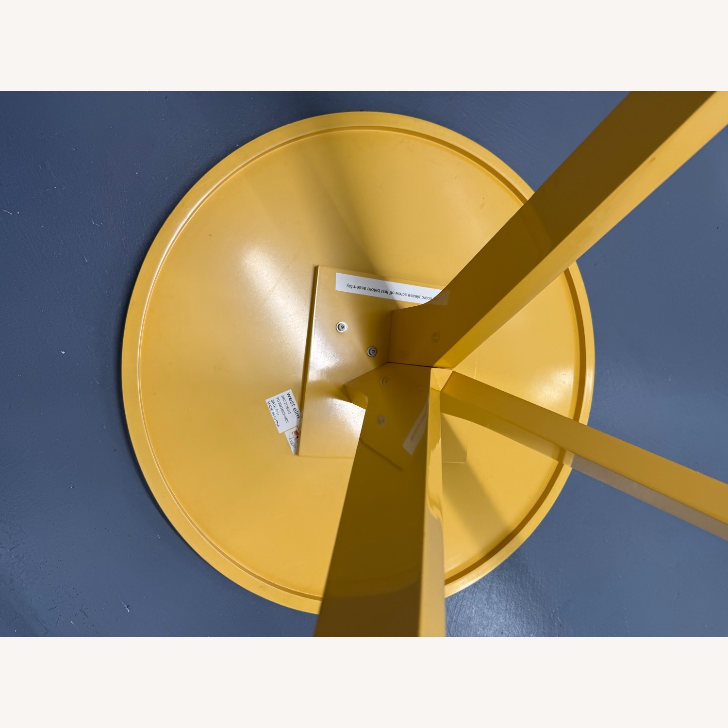 West Elm Yellow Metal Side Table - image-3