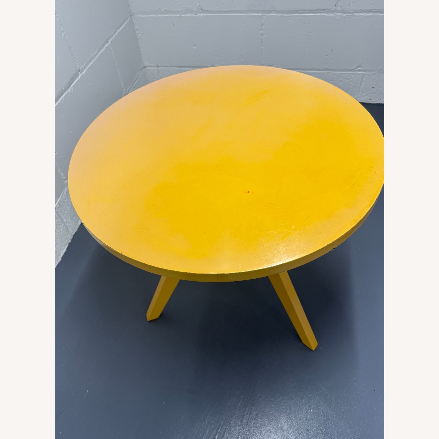 West Elm Yellow Metal Side Table - image-1