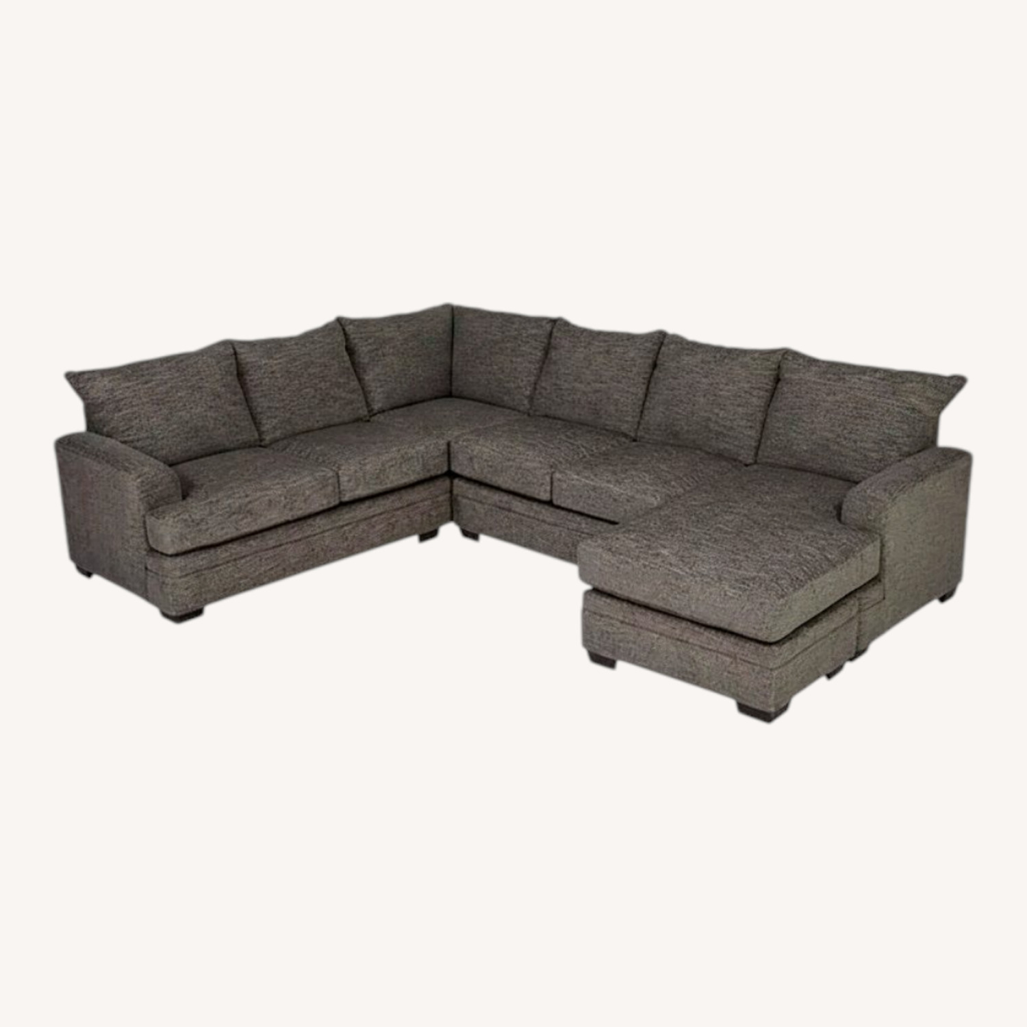 Rooms To Go Dark Gray Fabric 3+ Piece Sectional - image-0