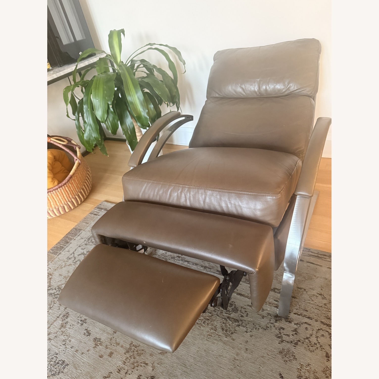 Bloomingdale's Jackie Powers Dark Brown Leather Recliner - image-1