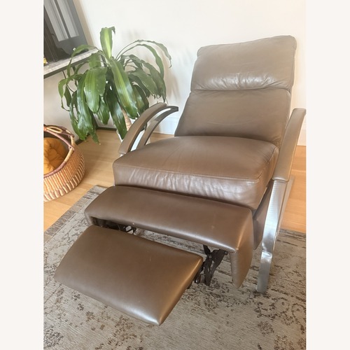 Used Bloomingdale's Jackie Powers Dark Brown Leather Recliner for sale on AptDeco