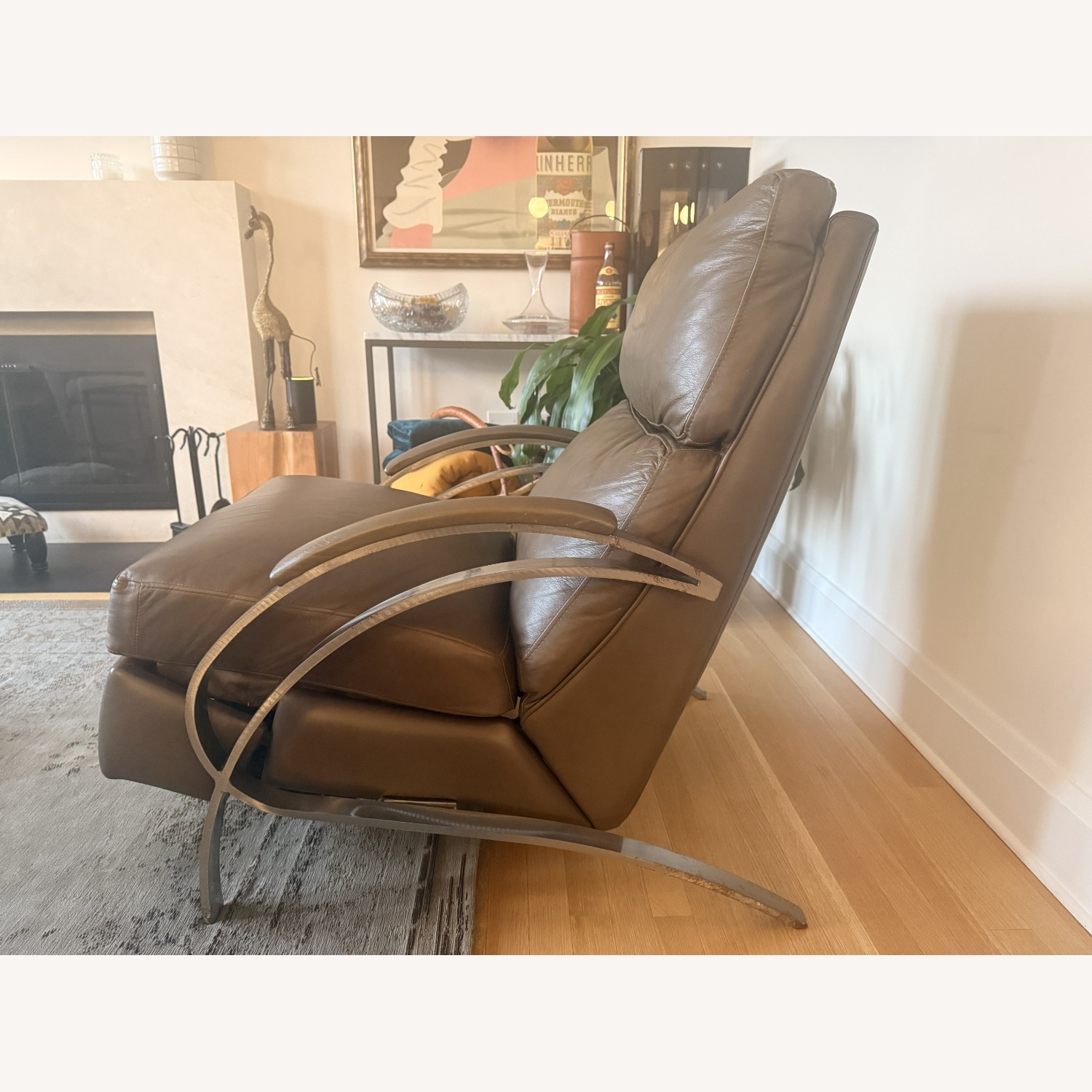 Bloomingdale's Jackie Powers Dark Brown Leather Recliner - image-2