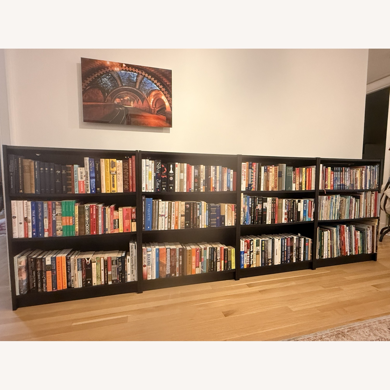 IKEA BILLY Black Wood Bookcase - image-1
