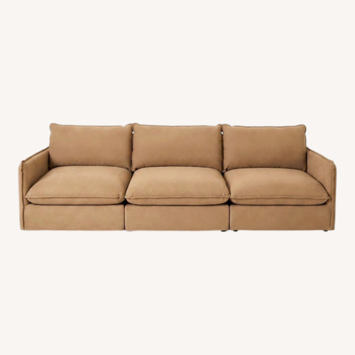 Used Sixpenny Neva Light Brown Linen 3+ Piece Sectional for sale on AptDeco