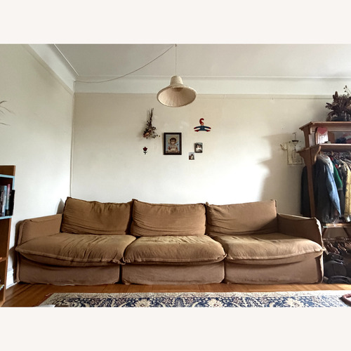 Used Sixpenny Neva Light Brown Linen 3+ Piece Sectional for sale on AptDeco