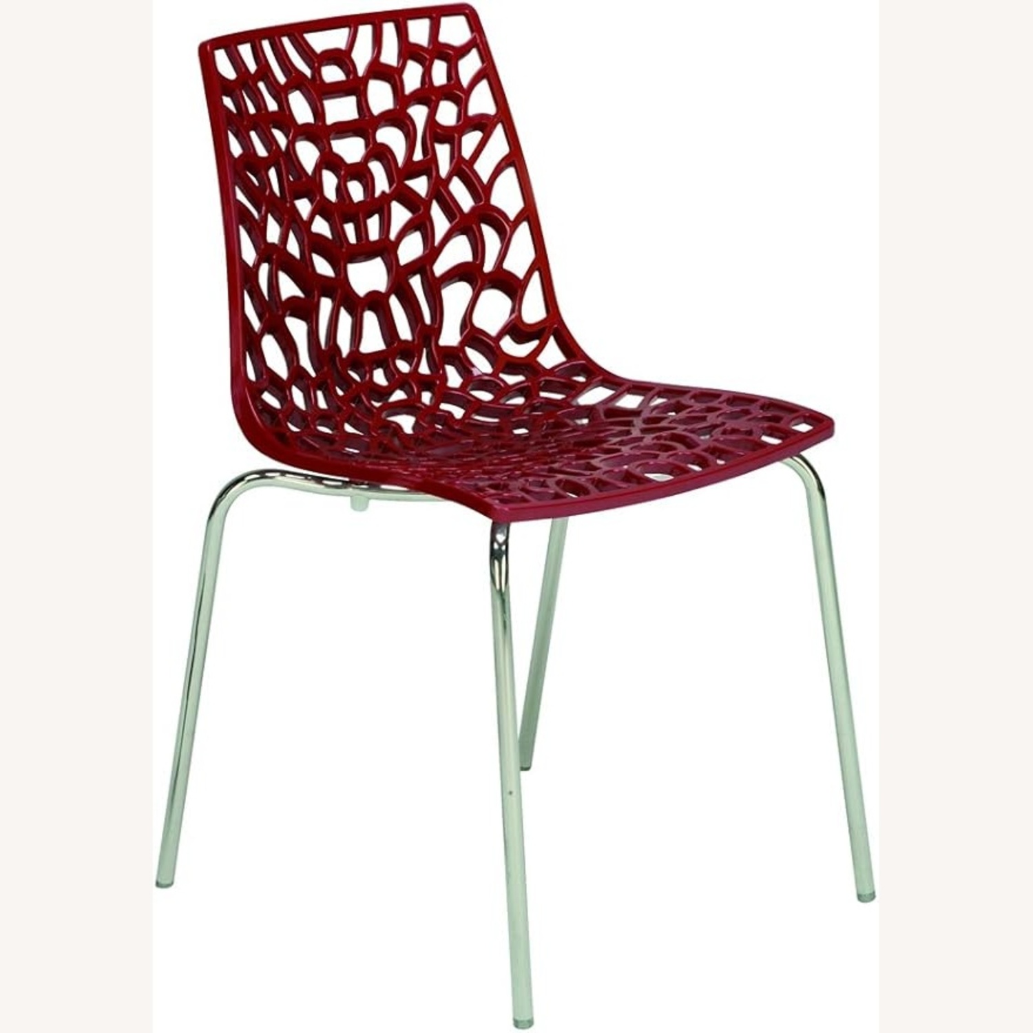 Red Plastic Accent Chair - image-5