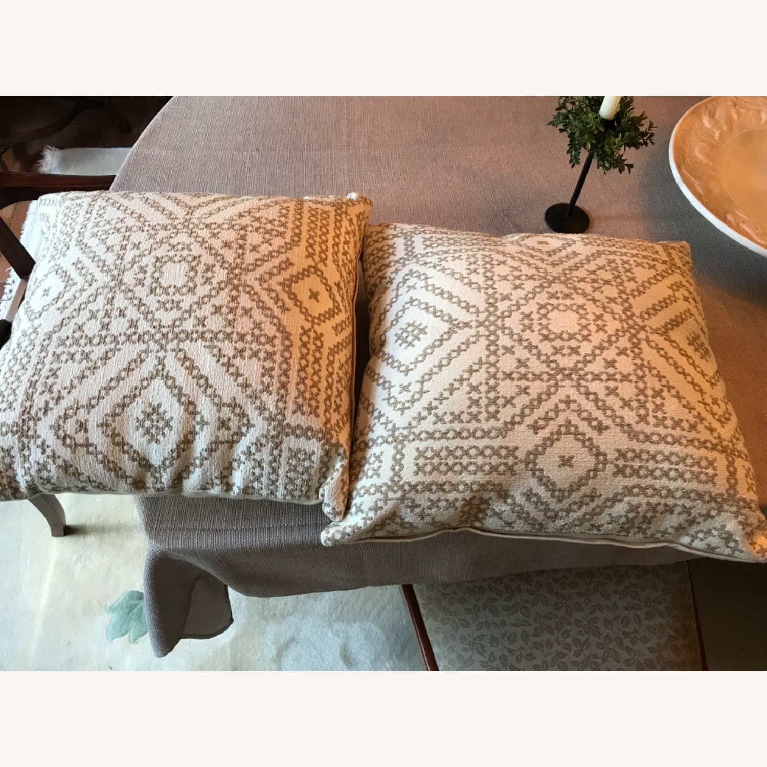 20x20 Brown and Cream Throw Pillows - image-1