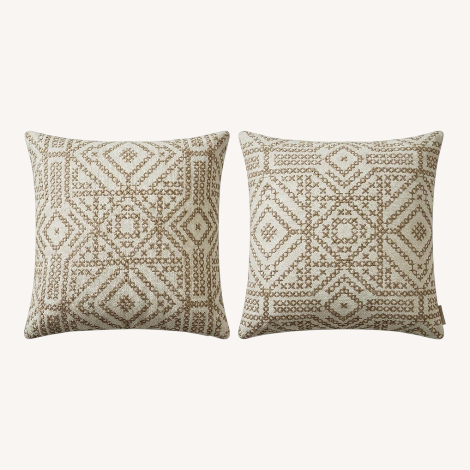 20x20 Brown and Cream Throw Pillows - image-0