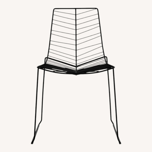 Used Arper Leaf Black/Brown Metal Accent Chairs for sale on AptDeco