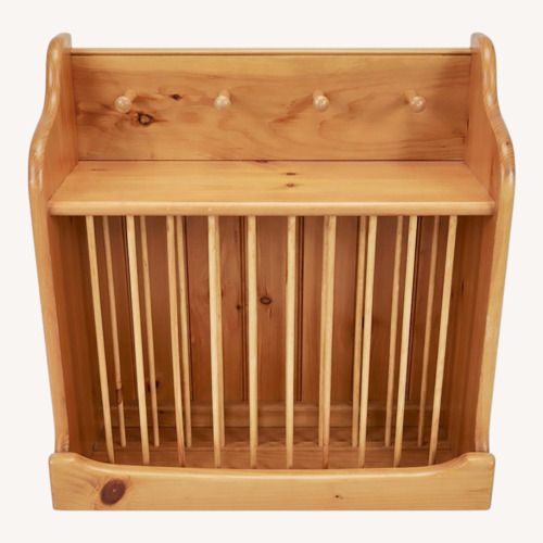 Used Light Brown Wood Wall Plate and Mug Holder for sale on AptDeco