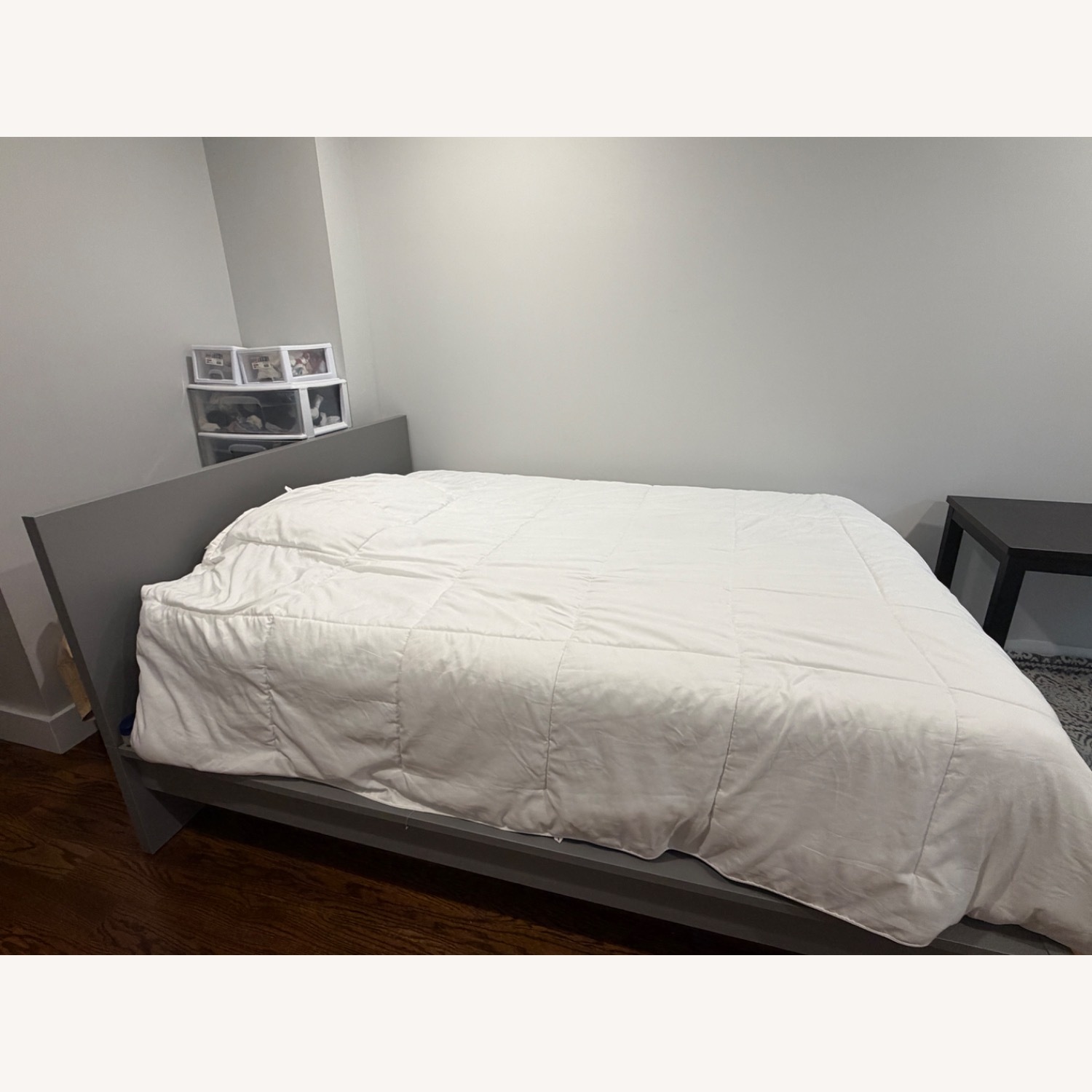 IKEA MALM Light Gray Wood Queen Bed - image-2