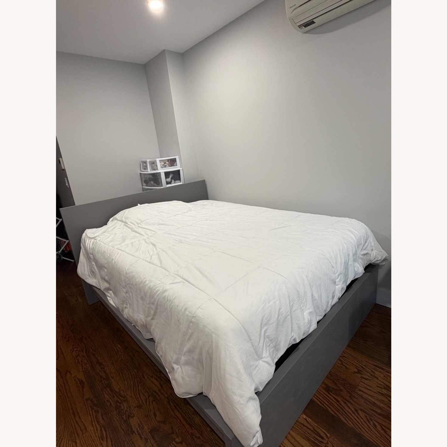 IKEA MALM Light Gray Wood Queen Bed - image-3