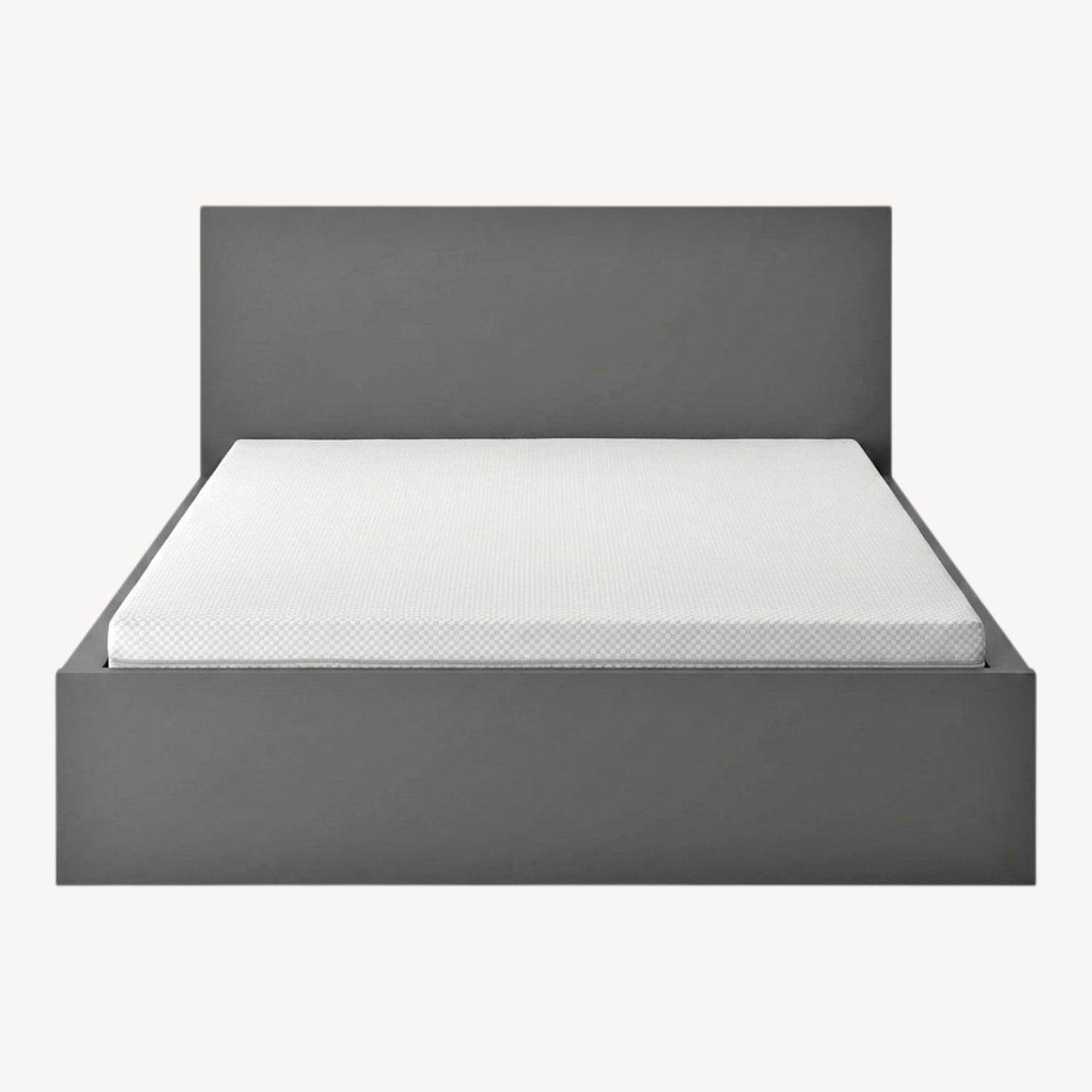IKEA MALM Light Gray Wood Queen Bed - image-0