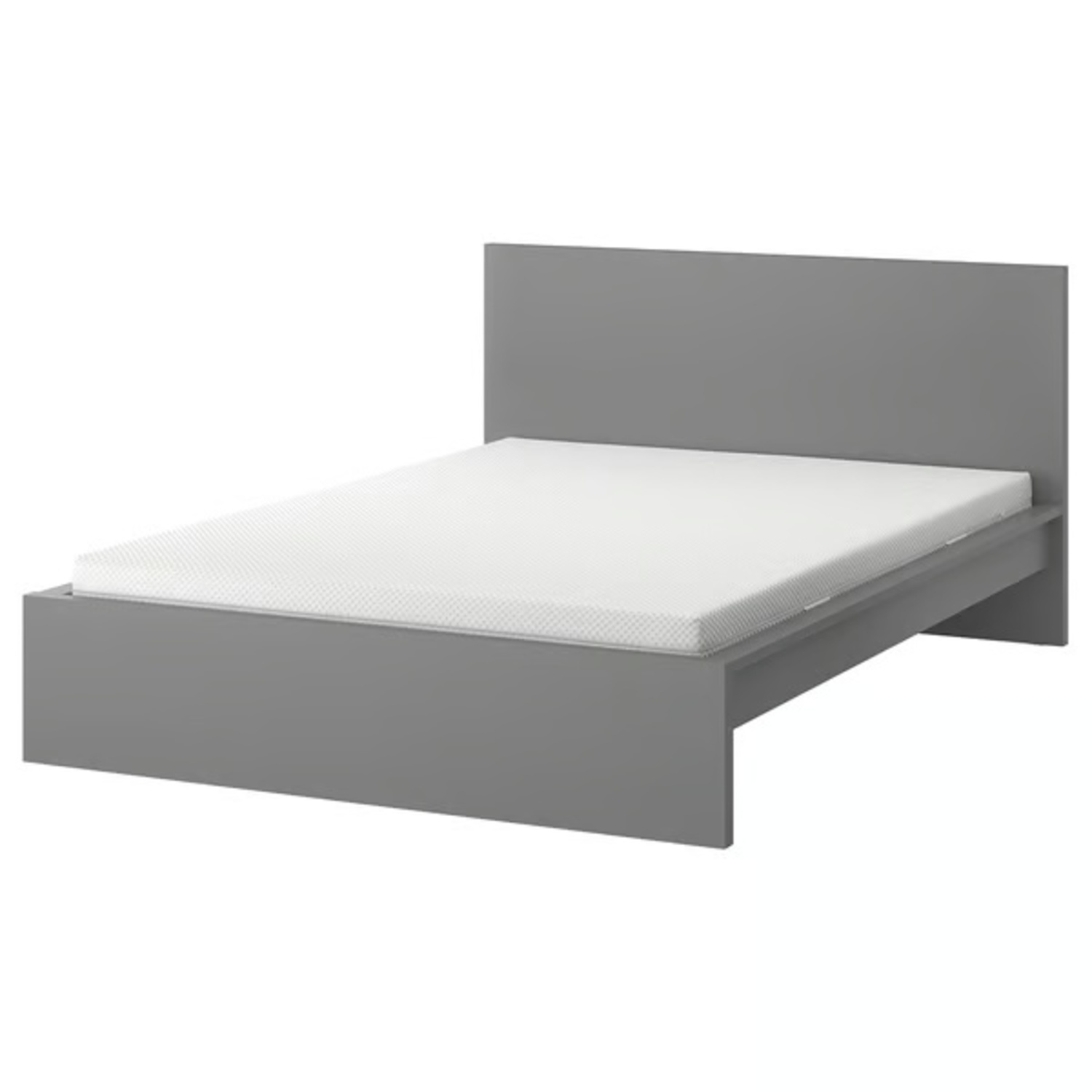 IKEA MALM Light Gray Wood Queen Bed - image-4