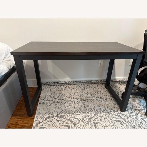 Used Black Metal Base Writing Desk Black Desk for sale on AptDeco