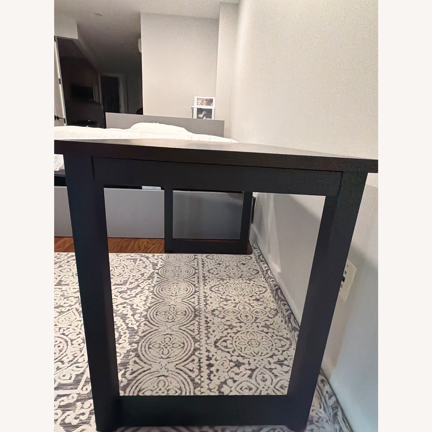 Black Metal Base Writing Desk Black Desk - image-2